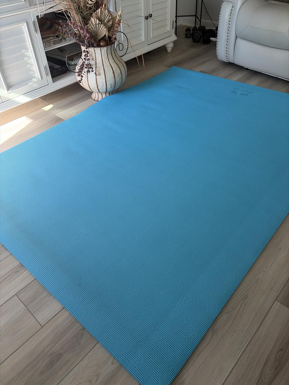HAPBEAR Large Exercise Mat 7'x5'/6'x8'/6'x9'/6'x10'/6'x12' 8mm (1/3 inch), Non-Slip, Ultra Durable, Thick Workout Mat for Home Gym Flooring Cardio, Yoga for Fitness, High-Density, Shoes-Friendly customer photo 1