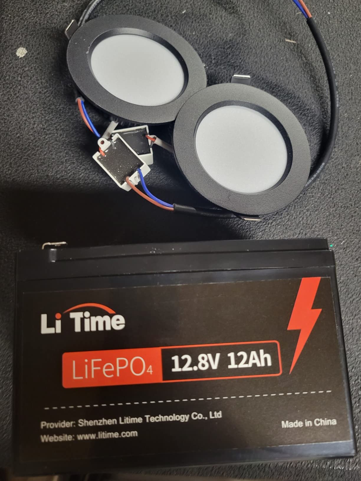 LiTime 12V 12Ah LiFePO4 Lithium Battery, 4000+ Deep Cycles Battery, Built-in 12A BMS, 10-Year Lifetime, Low Self-Discharge, for Fish Finder, Fans, Toys, LED Light, Security Camera, Camping customer photo 1