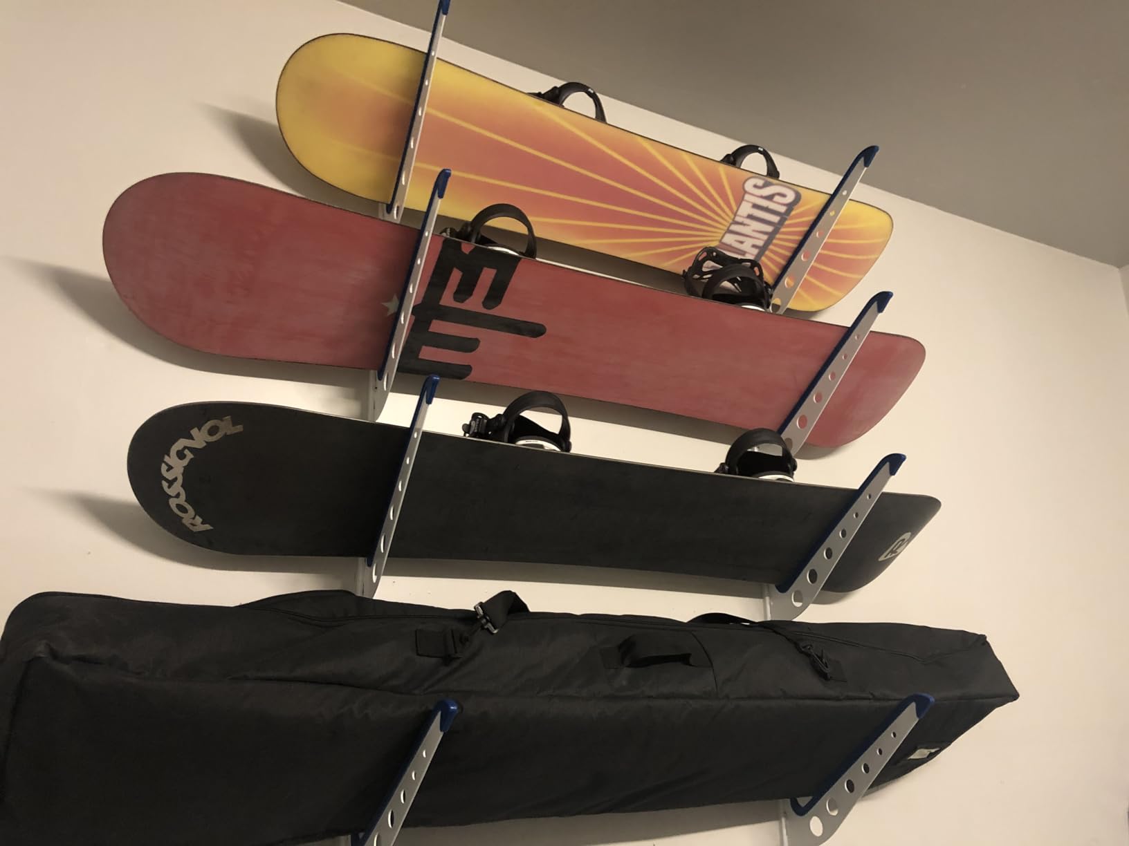 StoreYourBoard Ski & Snowboard Rack, Adjustable Wall Mount Rack Storage System for 4 Boards, Heavy-Duty Garage Wall Organizer for Ski & Snowboards (Snowboard - Black) customer photo 1