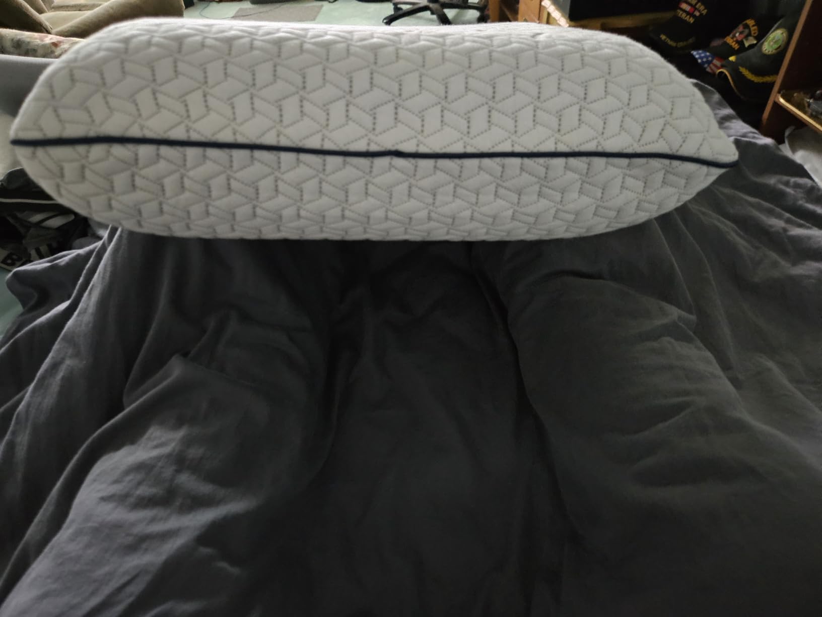 Vaverto Small Memory Foam Bed Pillow for Camping - Compressible Medium Firm, Breathable Cover, Machine Washable, Ideal Backpacking customer photo 2