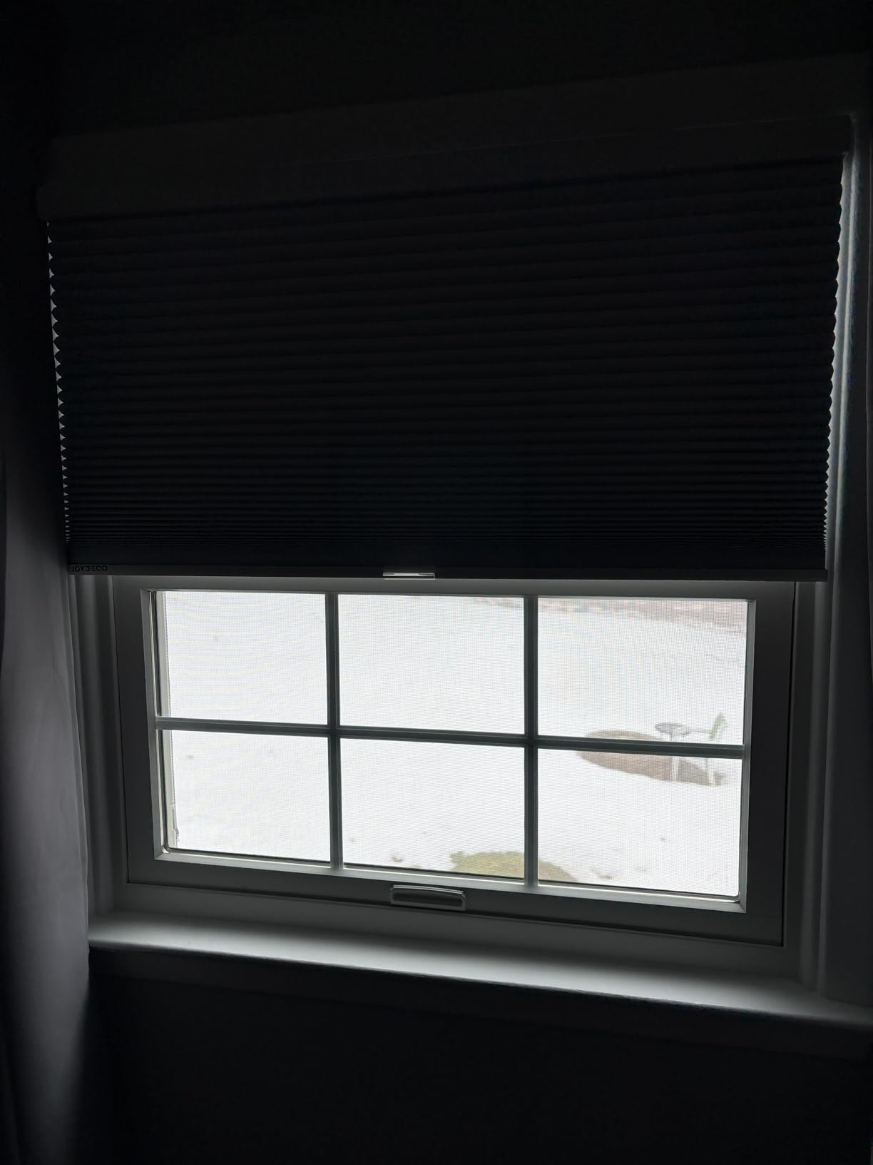 Joydeco Cellular Shades, Cordless Blackout Shades for Indoor Windows, Honeycomb Blinds for Thermal Insulated & Noise Reduction (Black, 35