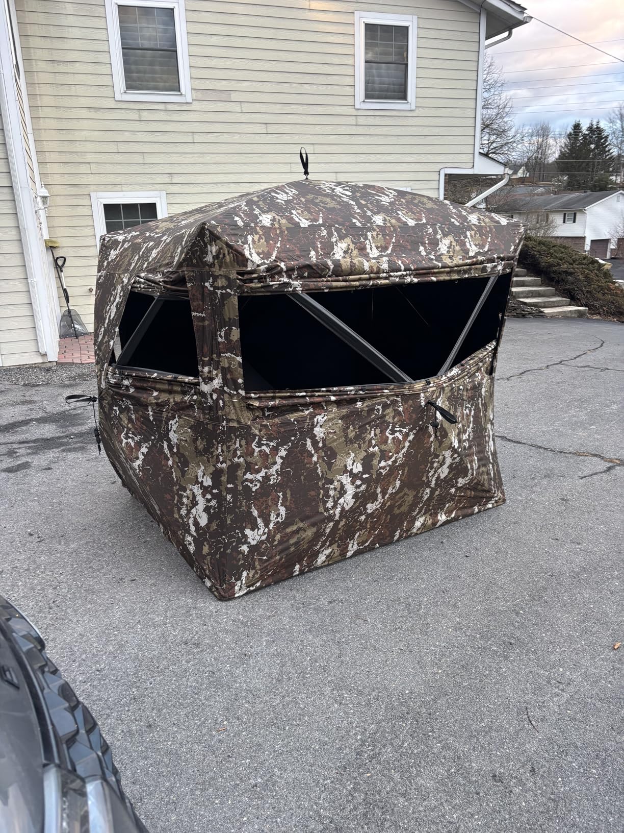 Barronett Blinds Wide Side 95, Portable Hunting Blind, Side-by-Side Hub Blind, Huge Interior, Panoramic Shooting Window, 2-Person, Crater Harvest, 75 x 79 x 95, WS95CH customer photo 1