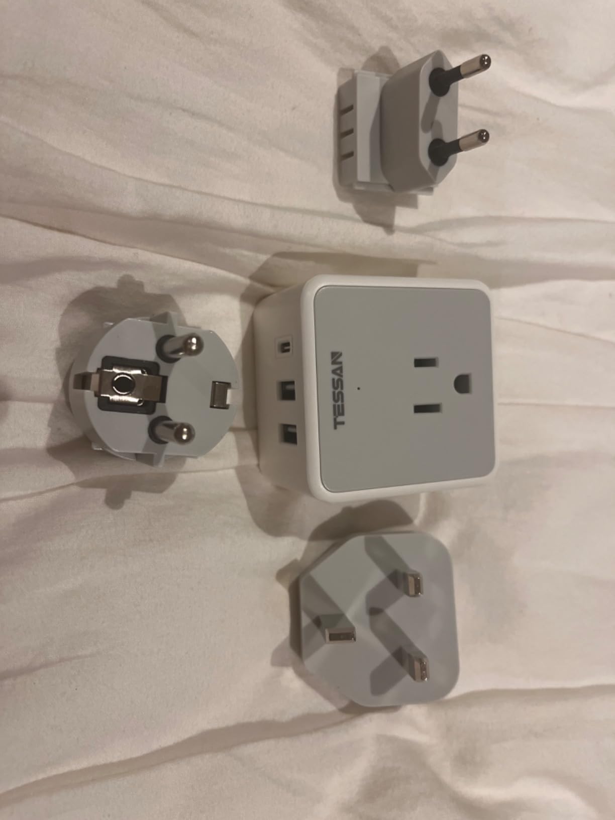 TESSAN All European UK Travel Plug Adapter Kit, International Detachable with 3 Outlet 3 USB Charger (1 USB C), Type C/G/E/F EU Ireland Power Adaptor, US to Europe Italy Spain France Greece customer photo 2
