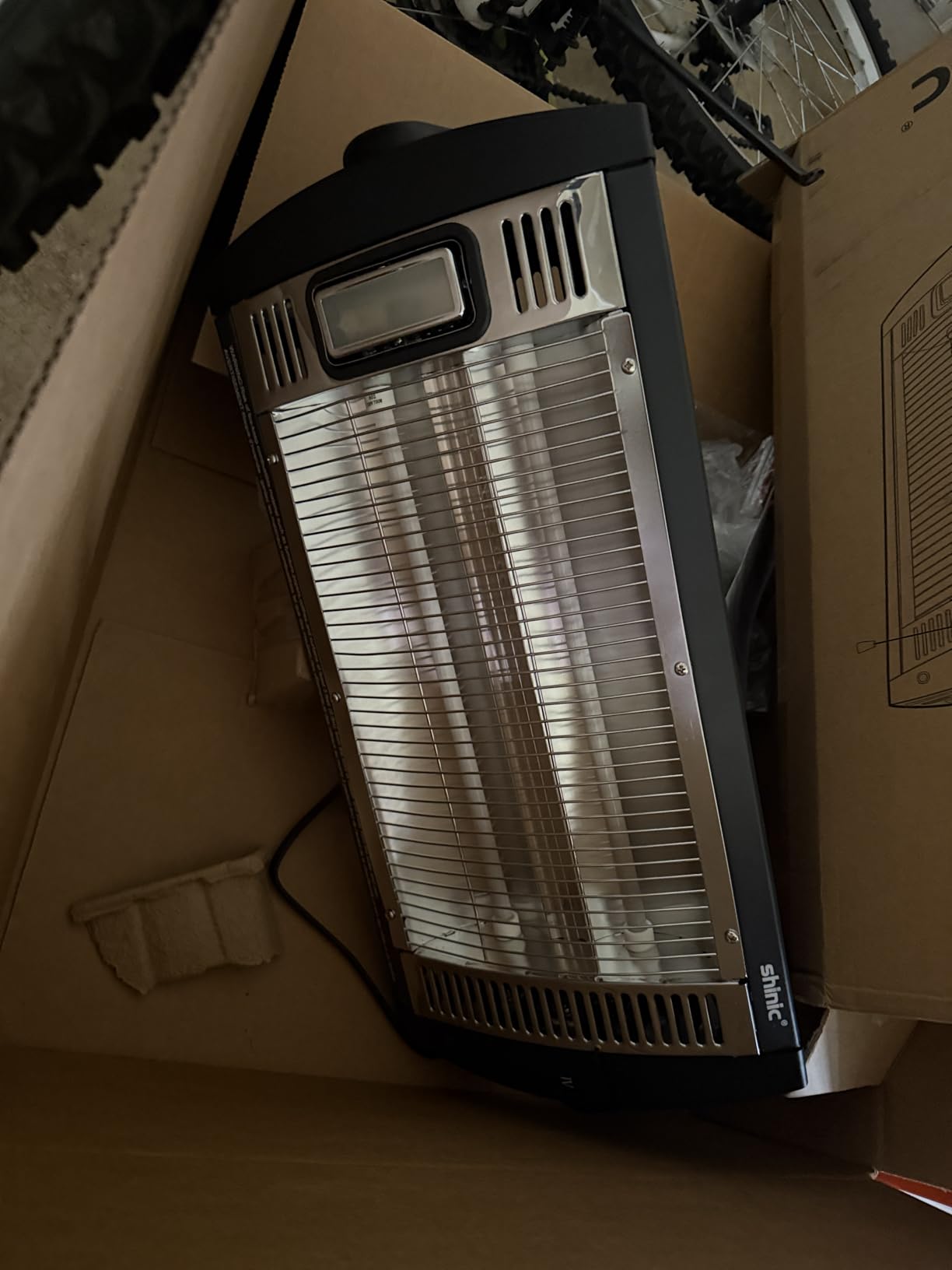 Shinic Electric Garage Heaters for Indoor Use, 1500W/750W Ceiling Mounted Radiant Quartz Heater with Work Light, 90 Degree Rotation, 5 Mode Settings, Electric Heater for Garage, Shop, Patio customer photo 2