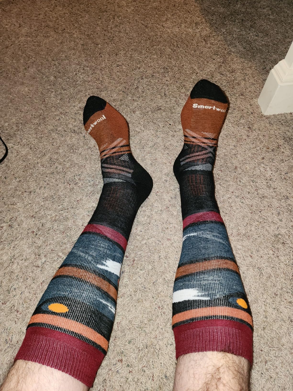 Men's Ski Full Cushion Midnight Ski Pattern Over the Calf Socks customer photo 1