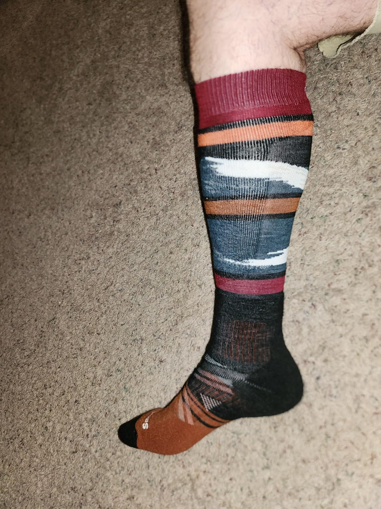 Men's Ski Full Cushion Midnight Ski Pattern Over the Calf Socks customer photo 2