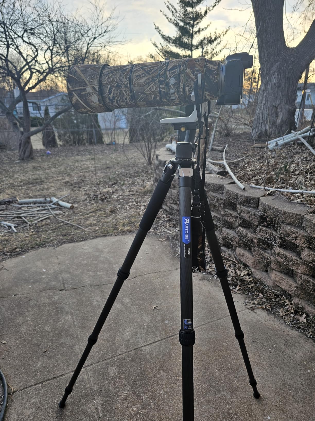 Compact Carbon Fiber Tripod with Stone Bag ARTCISE CT80C Heavy Duty Travel Camera Stand for Canon Sony Nikon DSLR Camcorder, Max Load 55lbs (Extra Gift: Stone Bag, CNC Magic arm, CNC Phone Clip) customer photo 1
