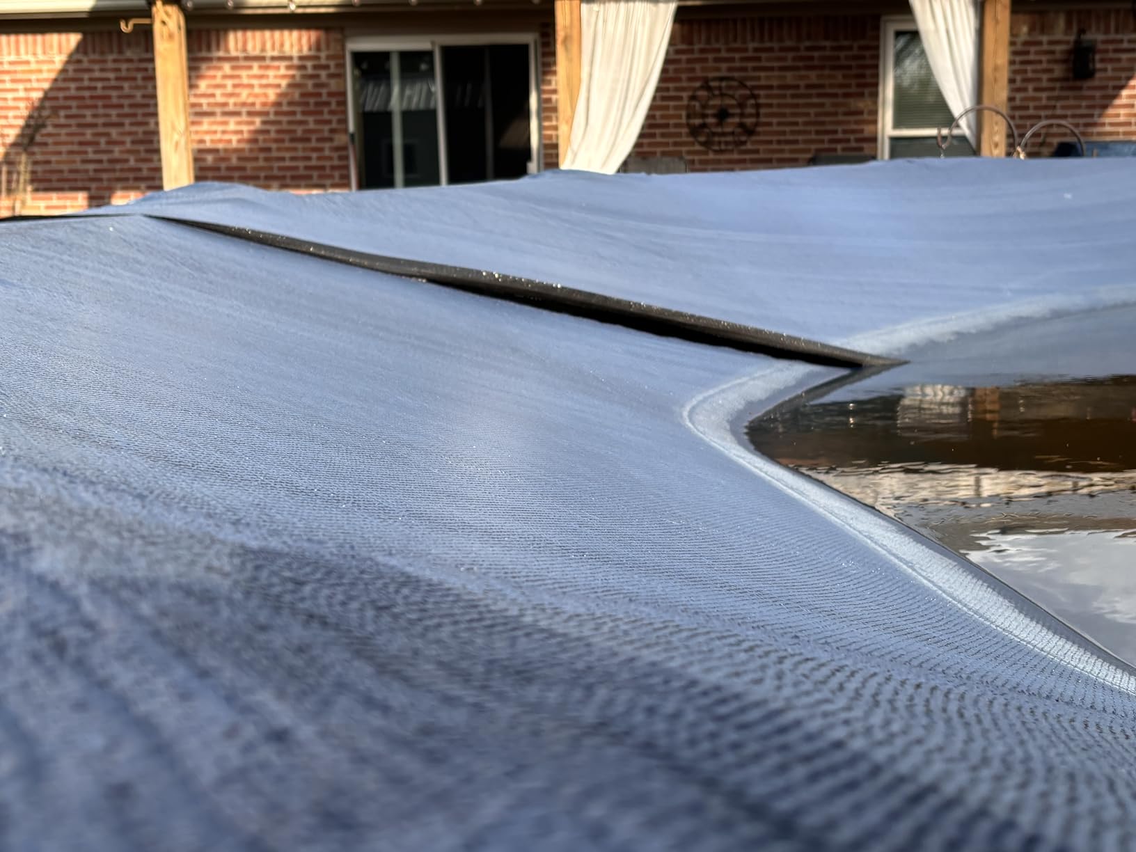 21 ft Round Pool Cover for Above Ground Pools, Above Ground Cover for Winter, Keeps Out Debris, Cold and UV Resistant, Supreme Mesh, Navy Blue customer photo 2
