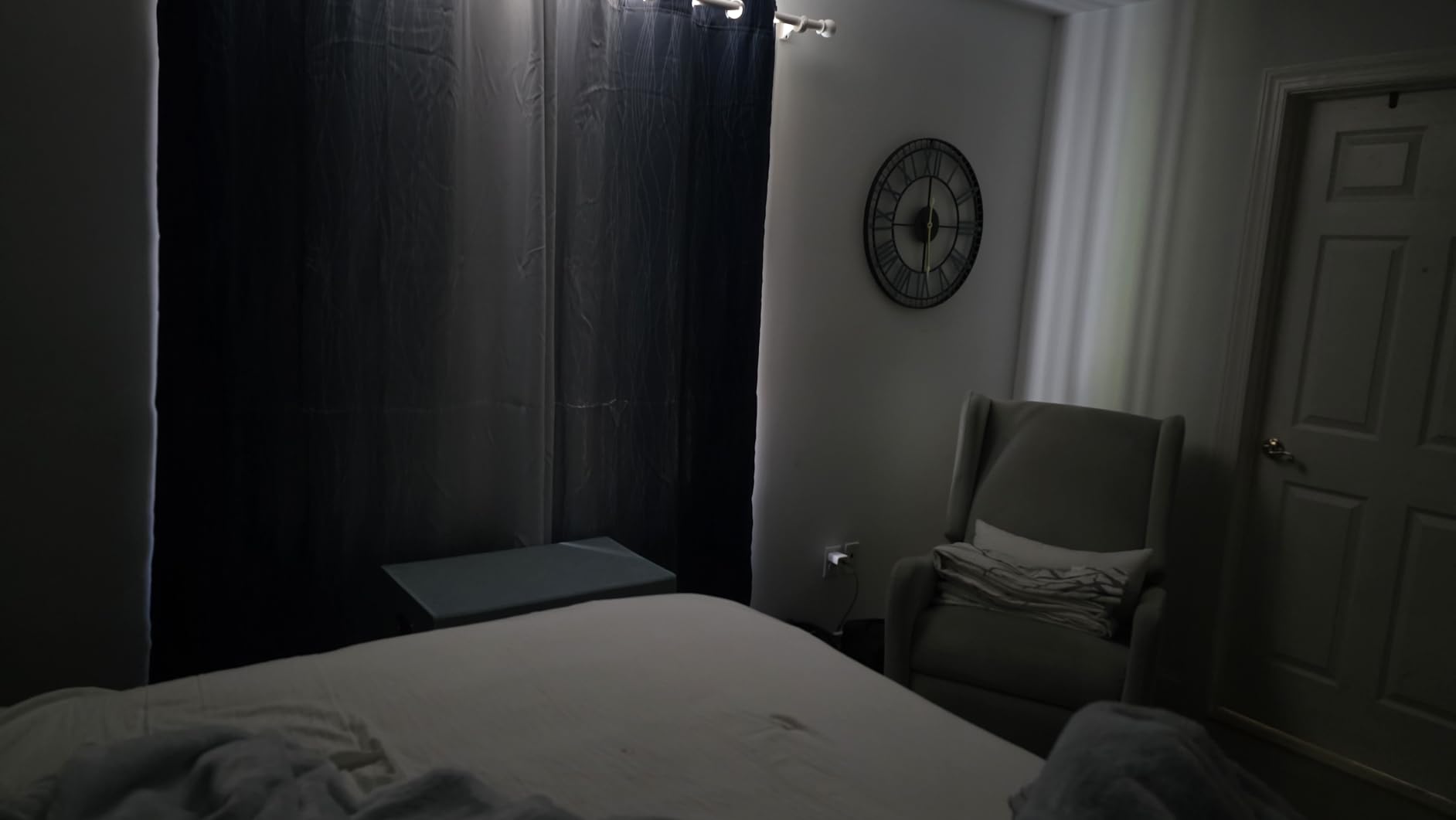 Estelar Textiler Navy Blue and Greyish White Blackout Curtains for Bedroom 84 Inches Long, Full Room Darkening Grommet Curtains for Living Room, Thermal Insulated Ombre Drapes, 52Wx84L, 2 Panels customer photo 2