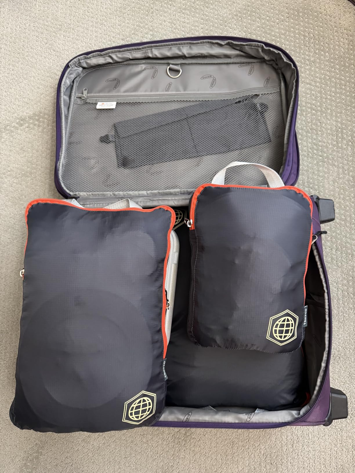 Large Compression Packing Cubes for Travel - Packing Cube Luggage Organizers 7 Piece Set for Checked Luggage - Ultralight, Expandable/Compression Bags by TRIPPED Travel Gear (Grey/Orange) customer photo 1