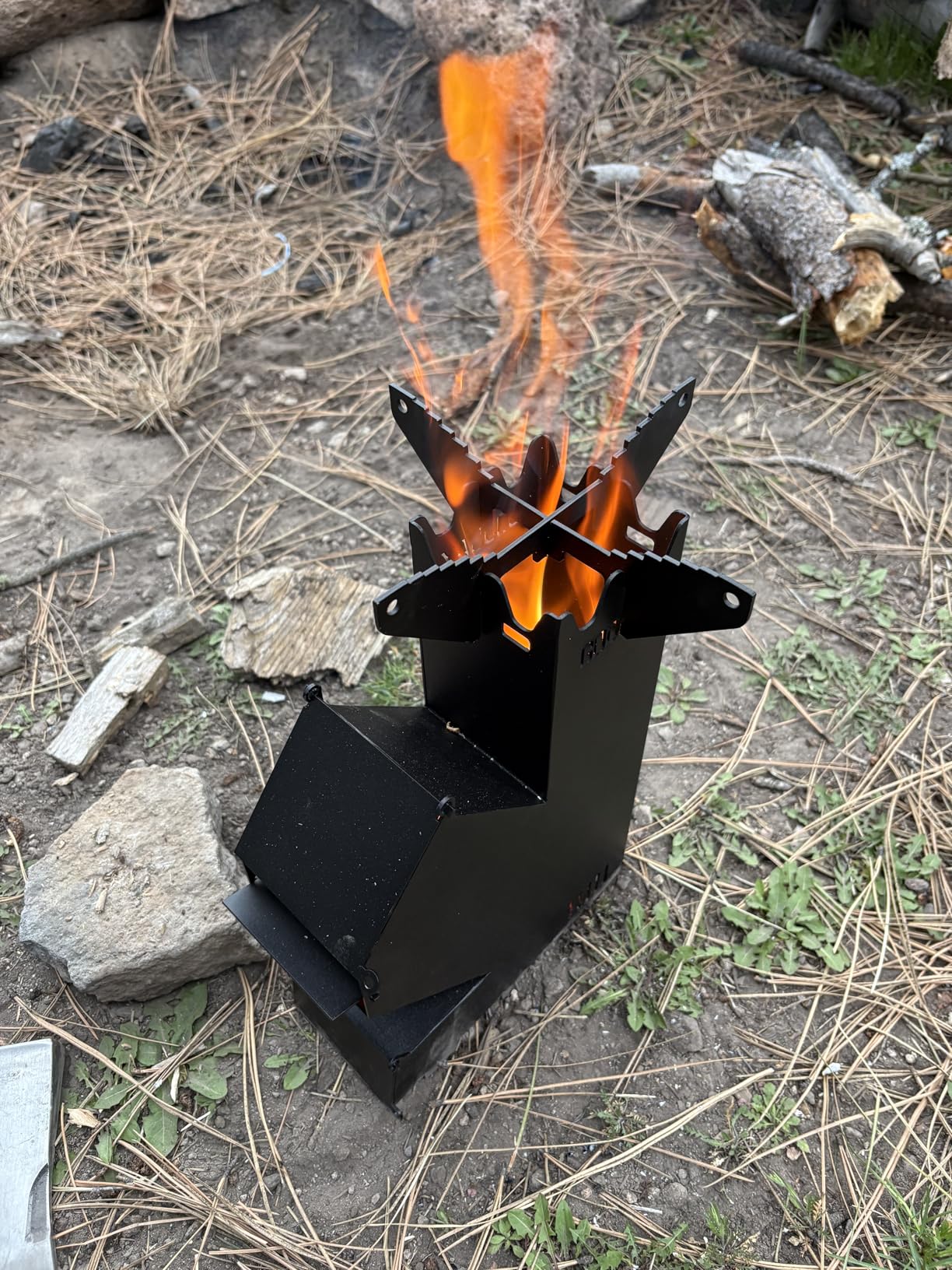 Rocket Stove for Cooking Portable Wood Burning Wood Fire Camping Backyard Cooking Outdoor Events BBQ Comes with Storage Bag customer photo 1
