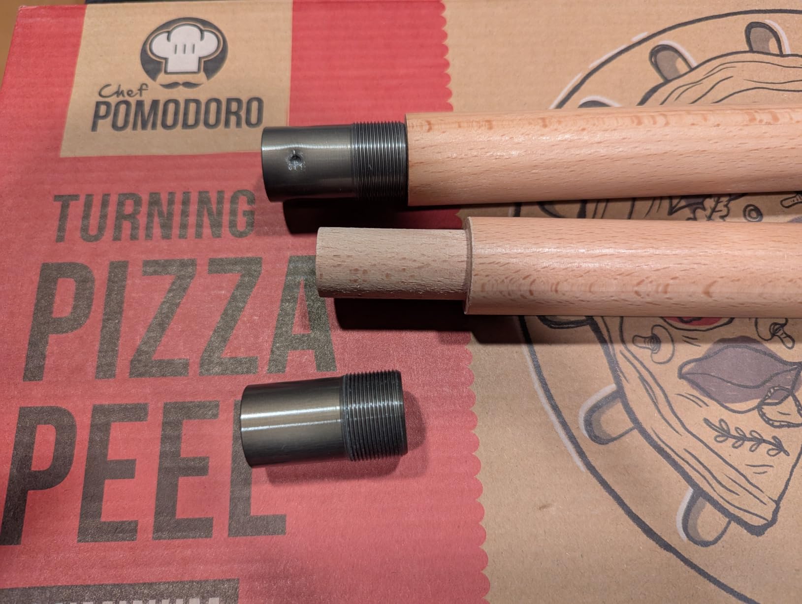 Chef Pomodoro Pizza Turning Peel Aluminium with Wood Handle for Easy Storage, Perforated Pizza Peel Turner, Gourmet Luxury Pizza Paddle (7-Inch) customer photo 2