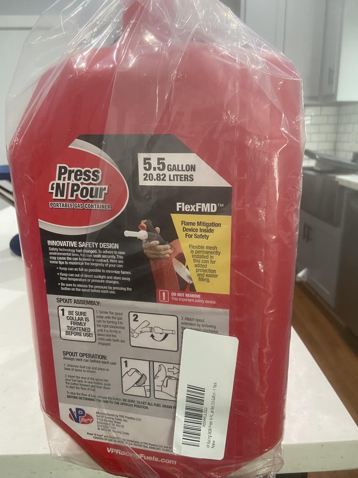 VP Racing 3839 Press 'N Pour Gas Can Red, 5.5 Gallon - 1 Pack customer photo 1