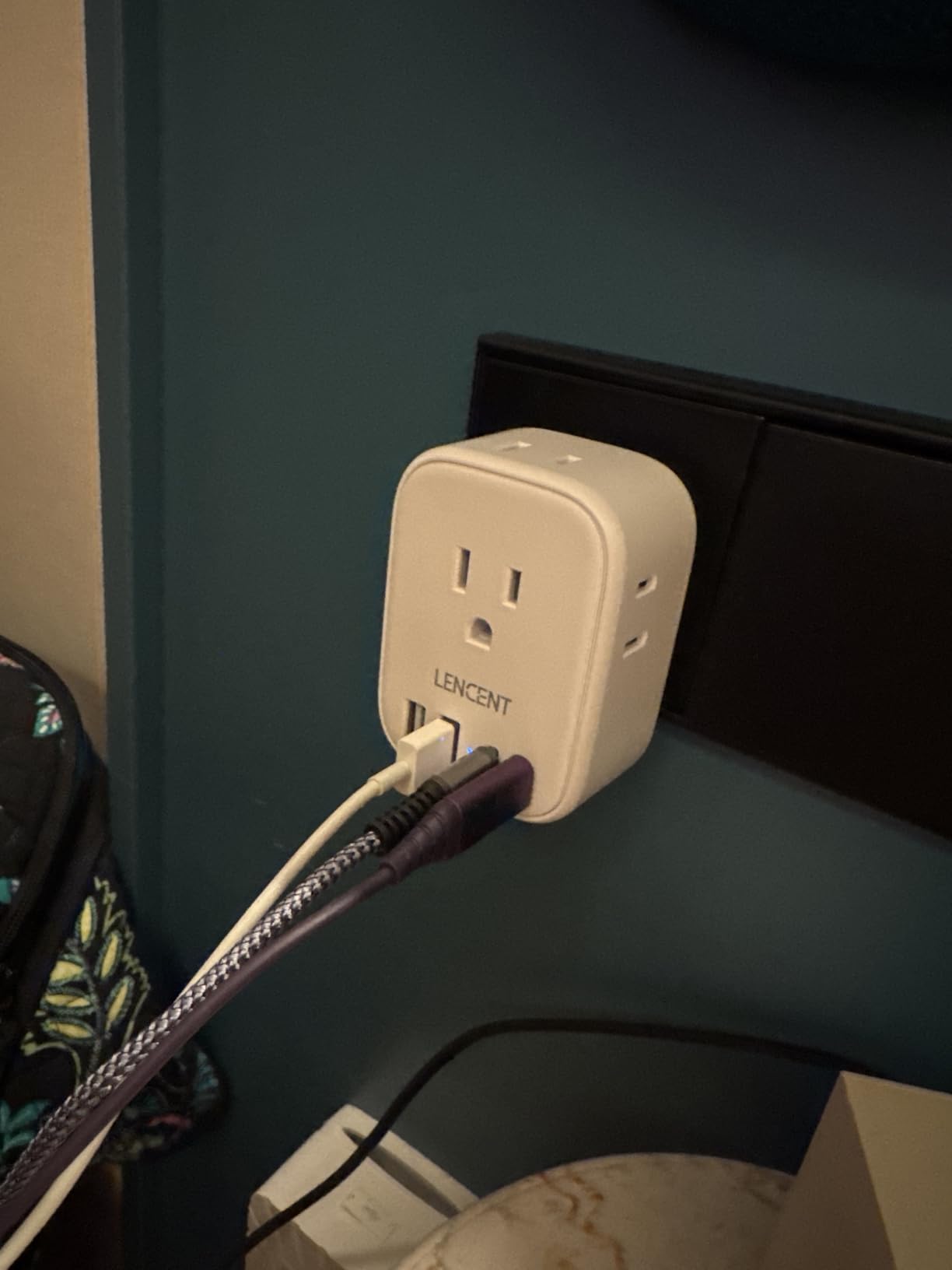 European Travel Plug Adapter, LENCENT US to Europe Type-C Foldable Power Plug with 4 Outlets 4 USB Ports (2 USB C), Power Adaptor for USA to EU Euro Iceland Spain Italy France Germany Greece Portugal customer photo 1