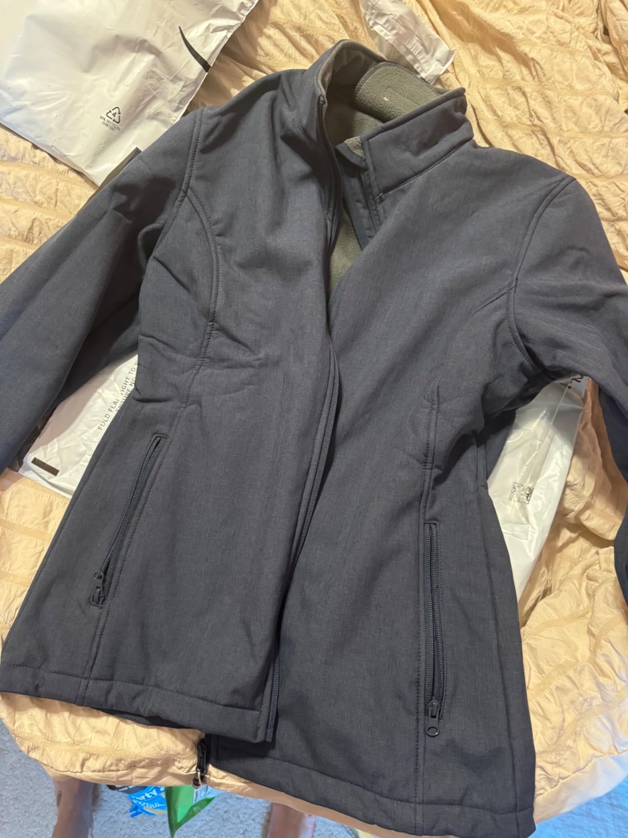 33,000ft Women's Lightweight Softshell Jacket Fleece Lined Windbreaker Waterproof Warm Jacket for Running Golf Hiking customer photo 2