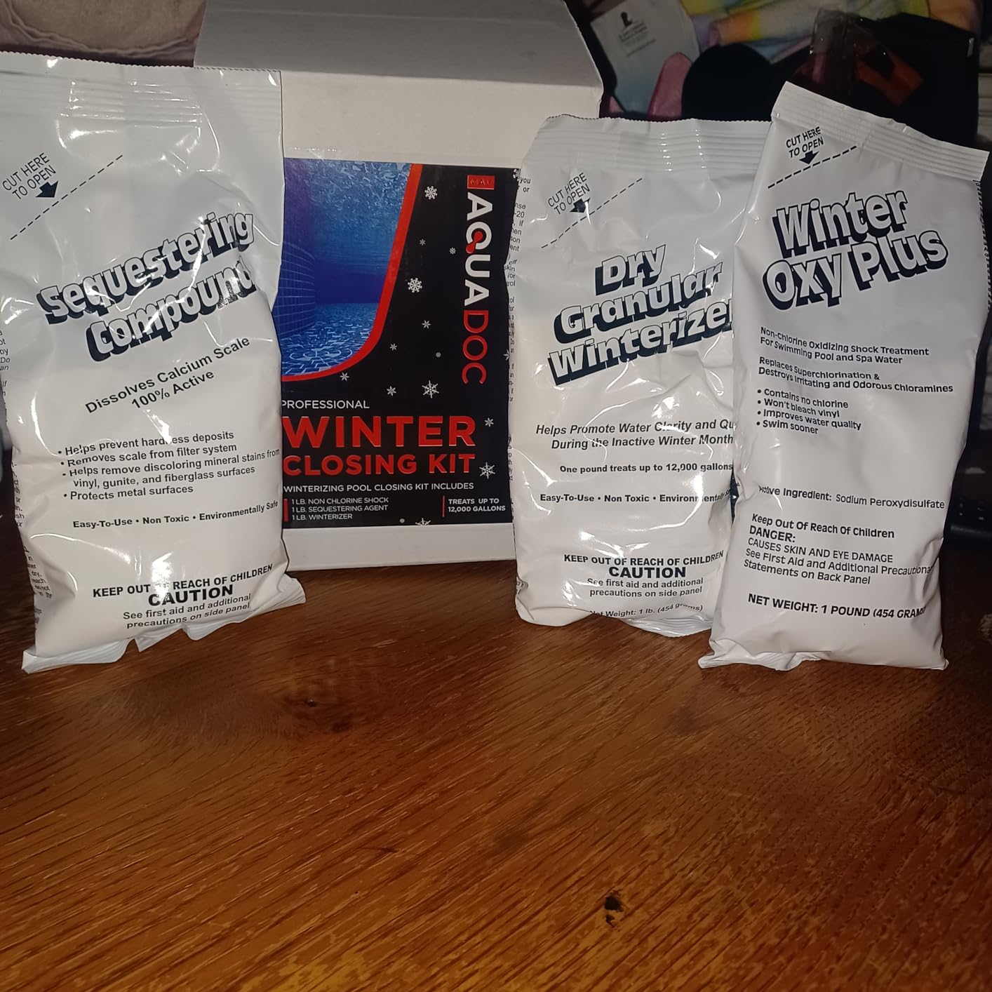 AquaDoc Pool Winterizing Kit - Treats Up to 12,000 Gallons - 3-Part Winter Closing Kit for Inground and Above Ground Pools - Winterizing Pool Chemicals Made in USA customer photo 1
