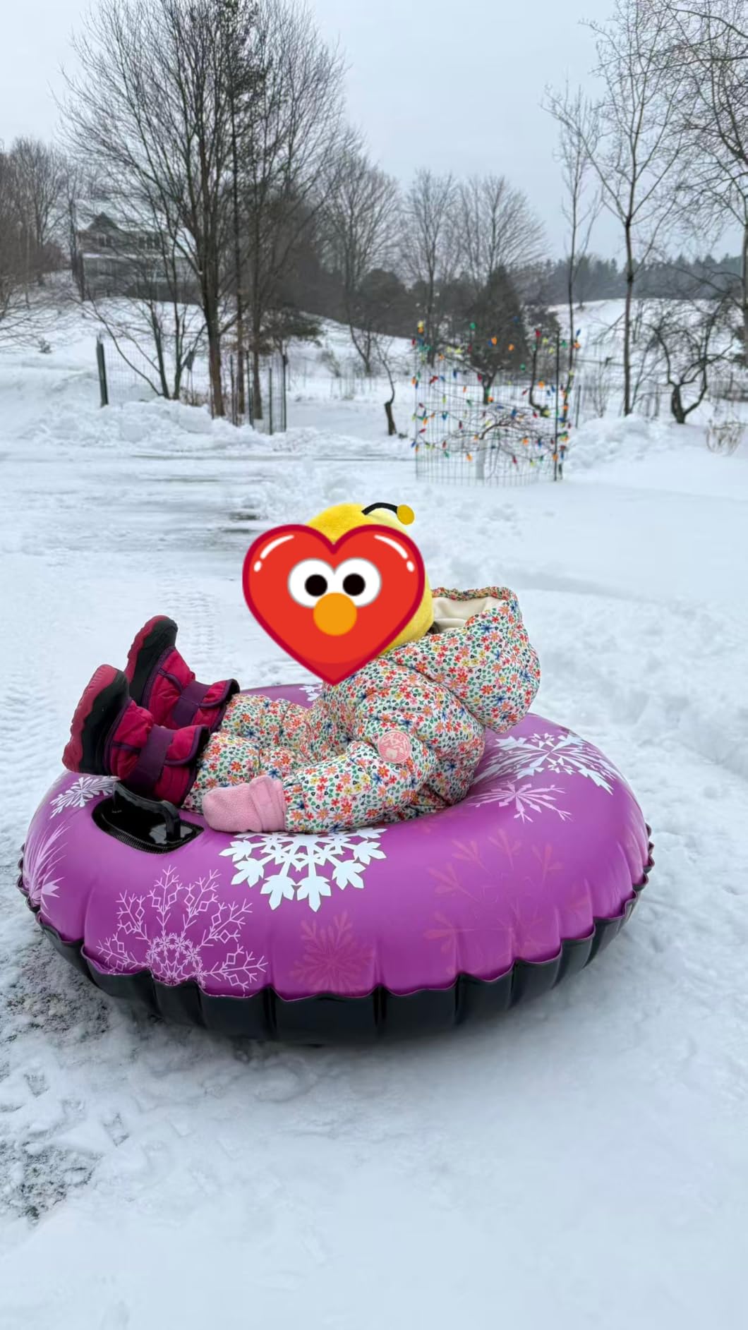 KEUCL Snow Tube, 3Packs for The Whole Family Inflatable Snow Sled for Kids and Adult, Thickened Heavy Duty Hard Bottom Sleds for Snow with Handles customer photo 2