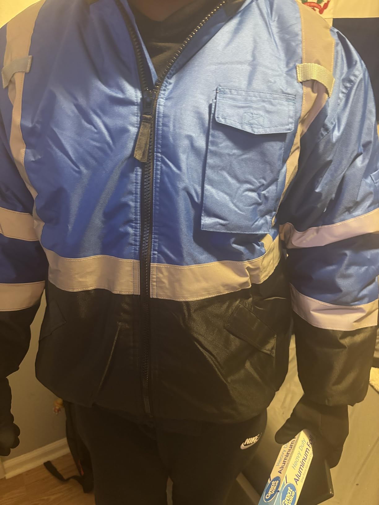 FONIRRA High Visibility Safety Bomber Jackets with Fleece Liner,ANSI Class 2 Reflective Waterproof Jacket for Men customer photo 2