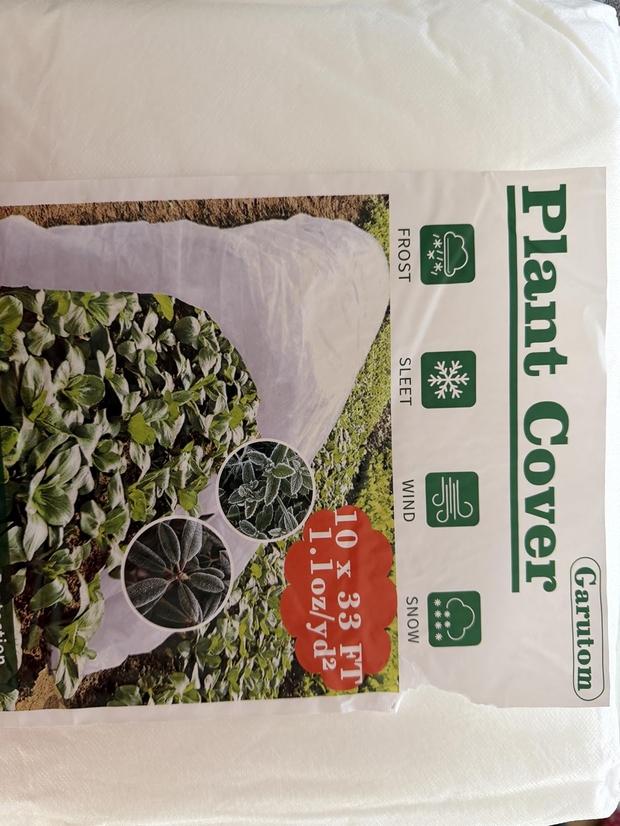Garutom Plant Covers Freeze Protection 10ft x 33ft 1.1 oz Frost Cloth Plant Freeze Protection, Frost Blankets for Outdoor Plants Winter or Floating Row Covers Shade Cloth for Gardens, Vegetables customer photo 1