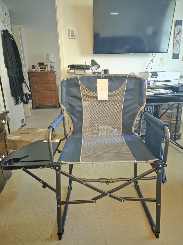 SUNNYFEEL Heated Camping Directors Chair, Heavy Duty,Oversized Outdoor Portable Heating Folding Chair with Side Table, Pocket for Beach, Fishing,Trip,Picnic,Lawn,Concert Foldable Camp Chairs customer photo 2