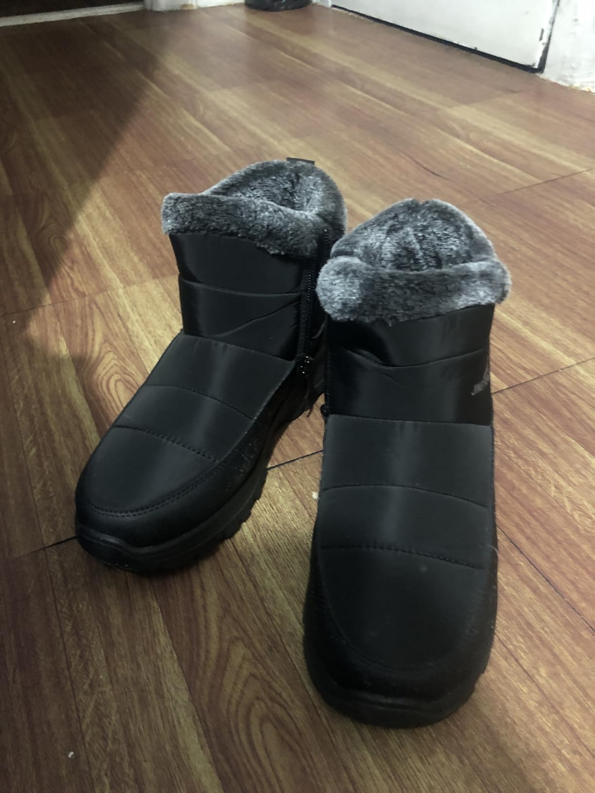 Winter Boots for Women Snow: Fur Lined Warm Ankle Boots - Adjustable Water Resistant Outdoor Zipper Snow Shoes customer photo 2