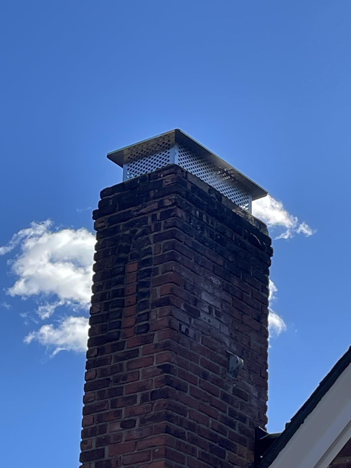 Chimney Cap, Chimney Cover, Bottom Installation Method Adjustable to Fit Outside Existing Clay Flue Tile Dimensions All Stainless Steel Structure, Bolts, Screws (14