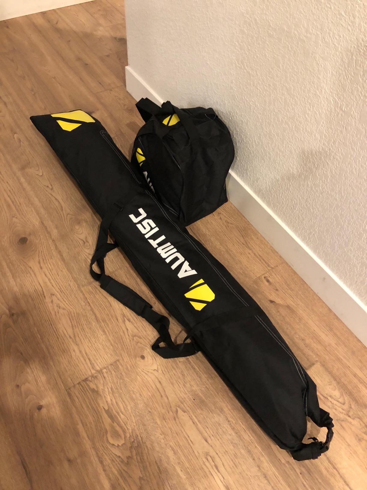 AUMTISC Ski and Boot Bag Combo, Padded Ski Bag for Air Travel, Two Piece Snow Ski Travel Bags for Flying, Adjustable Length Ski Storage Bags for Skis Up to 200cm and Boots Up to Size 13 customer photo 2