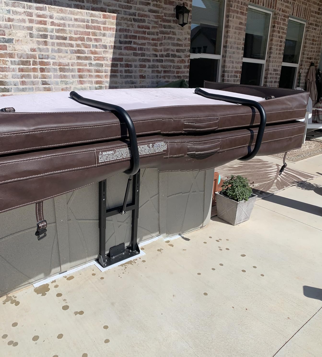 Hot Tub Cover Lift Spa Cover Lifter Hydraulic Lifter Spa & Hot Tub Cover Lifts Removal System Adjustable U-Arms Reinforced Brackets Spa Cover Lever Lift Fits Most Spas Hot Tubs customer photo 1