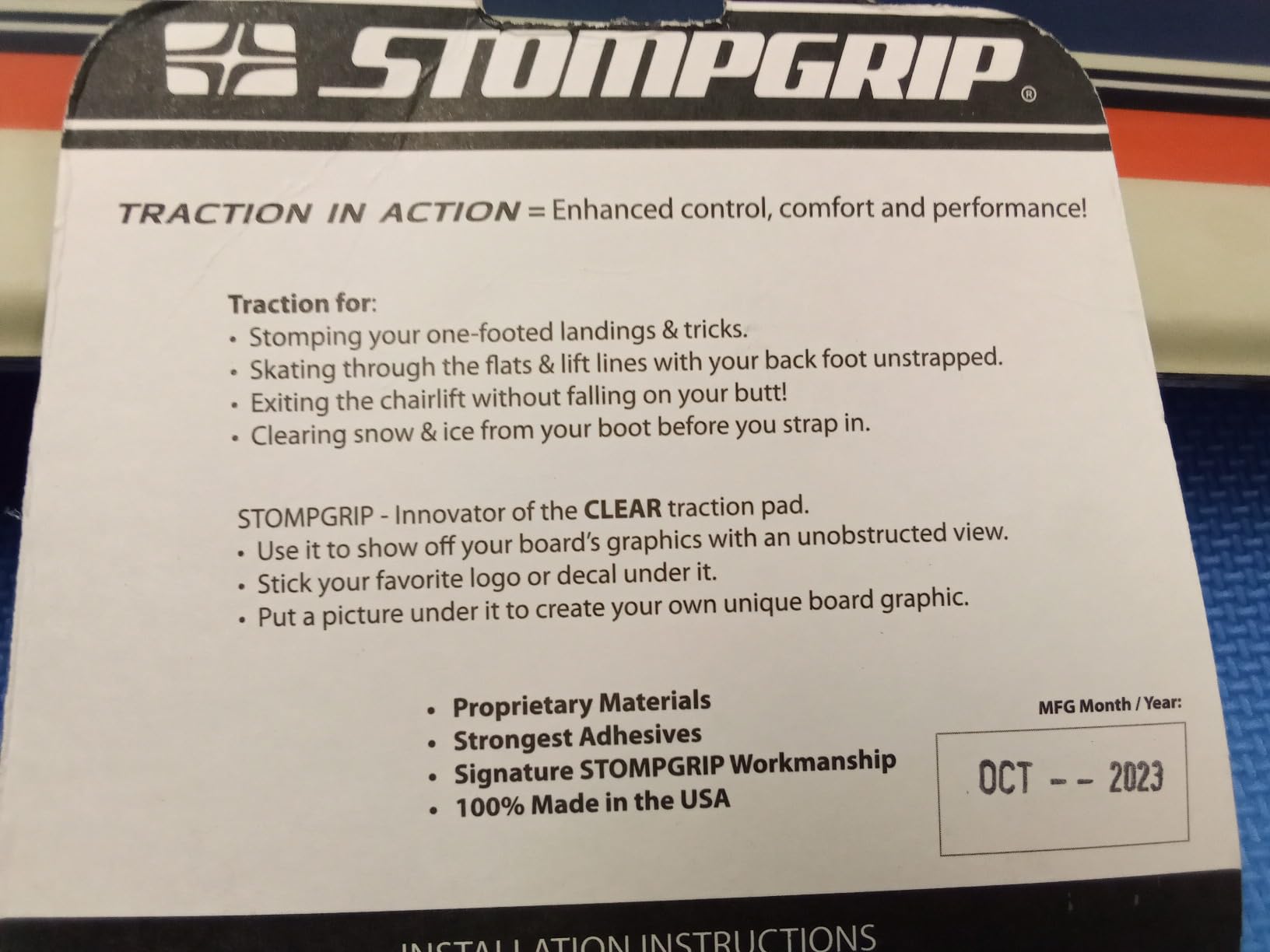 Stompgrip Premium Snowboard Stomp Pad | Oval | Old School Collection customer photo 2