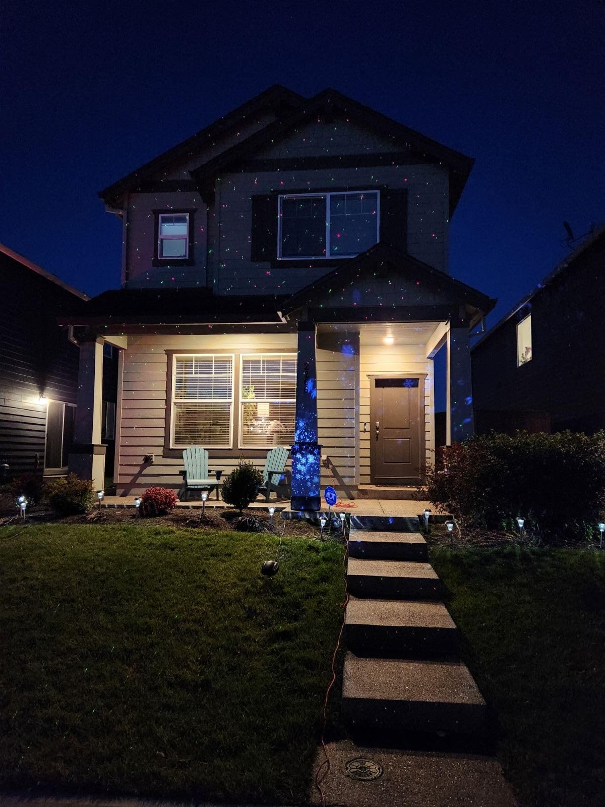 Star Shower Ultra 9 Outdoor Christmas Laser Holiday Projector with Remote, 2 Pack, w/ 9 Unique Patterns, Showers Home w/Thousands of Lights, 3 Color Combinations, Up to 3200 Sq Ft customer photo 1
