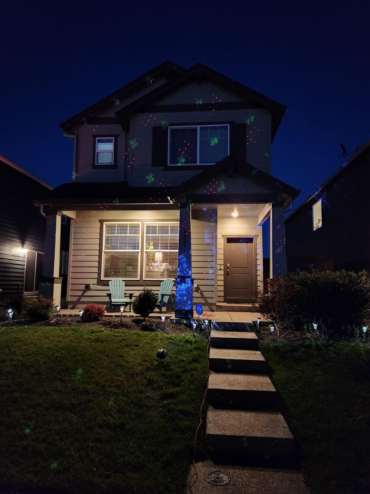 Star Shower Ultra 9 Outdoor Christmas Laser Holiday Projector with Remote, 2 Pack, w/ 9 Unique Patterns, Showers Home w/Thousands of Lights, 3 Color Combinations, Up to 3200 Sq Ft customer photo 2