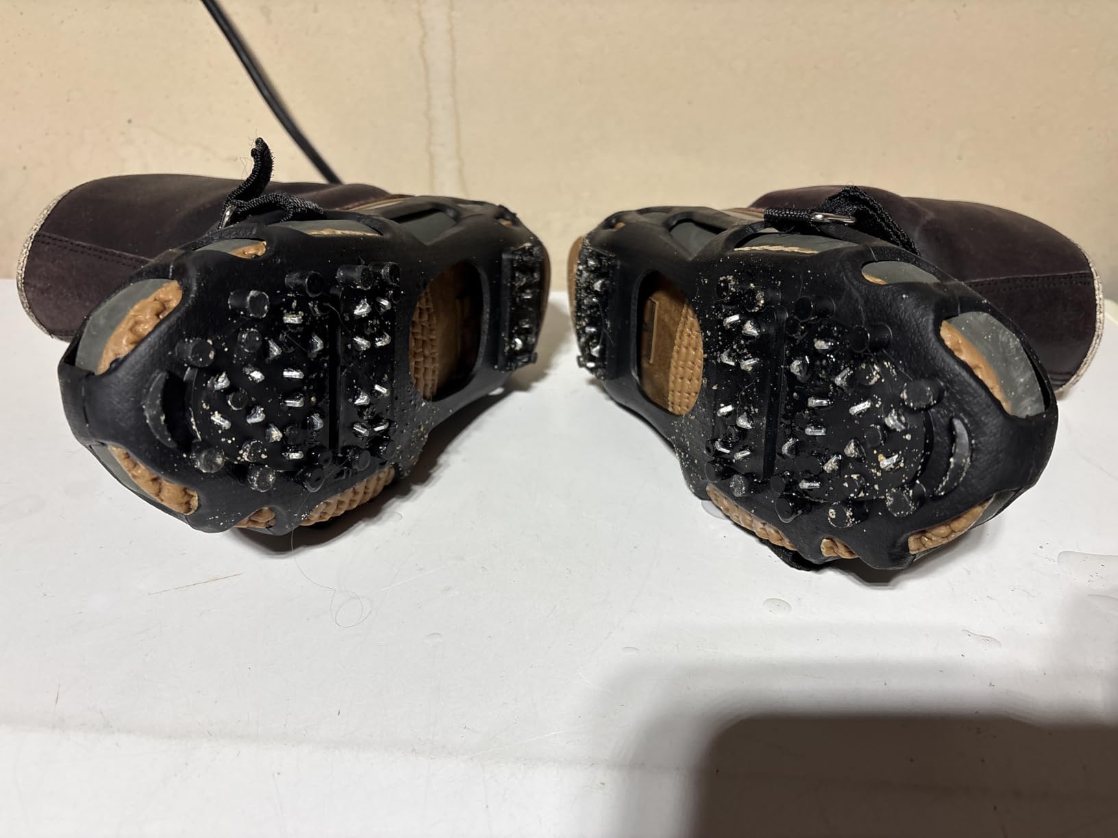Crampons Ice Cleats for Shoes and Boots Women Men Kids, 28 Shoe Spikes Non Slip Snow Traction Cleats for Snow and Ice Grippers for Shoes and Boots Hiking Walking Fishing Climbing customer photo 1