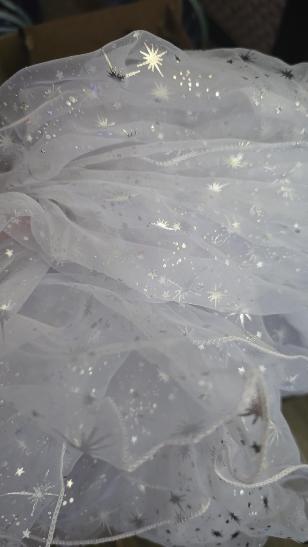 Women Wedding Tulle Hooded Cape Elf Cloak Bridal Dress Robe with Long Train customer photo 2