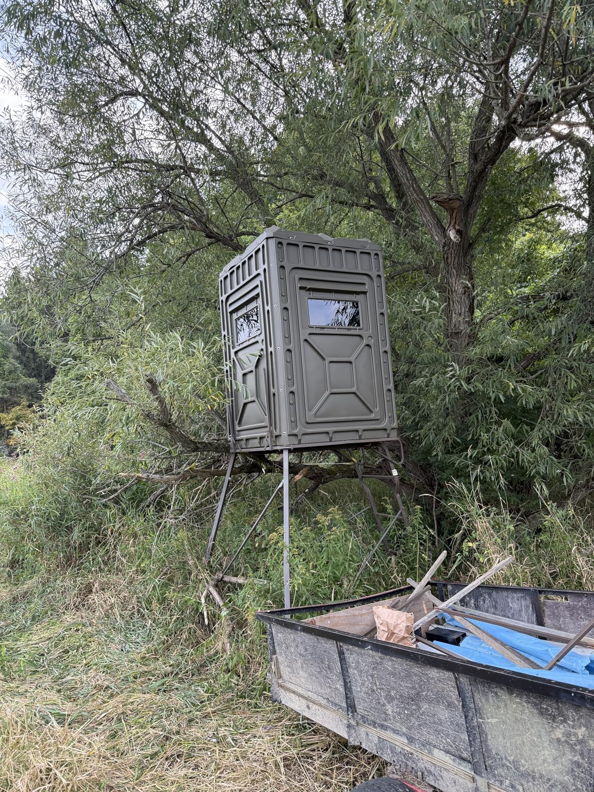 Outta Site Hunting Blind - 4 & 5 Sided High Density Plastic Hard-Sided Ground Blind, 360 Views, Arctic Snow Camo customer photo 1