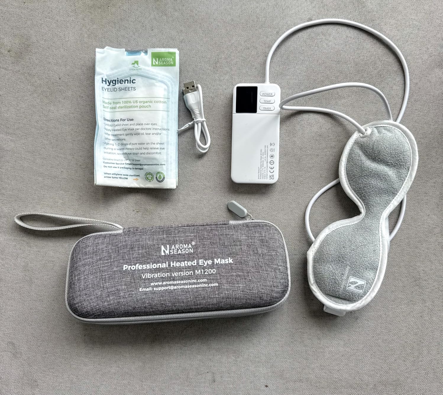 Aroma Season Vibrating Heated Eye Mask for Dry Eyes, 3000mAh Cordless Warm Eye Compress for Stye, Blepharitis, Rechargeable Electric Eye Heating Pad for MGD, Included Hygienic Eyelid Sheets customer photo 1