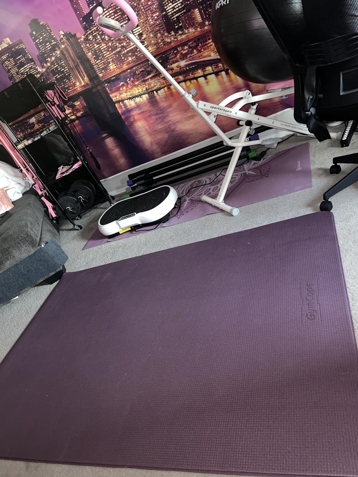 GymCope Extra Large Exercise Mat, 10'x6'/9'x6'/8'x6'/7'x5'/6'x4' (8mm) Thick Workout Mat for Home Gym & Garage Flooring, Shoe-Friendly, High-Density, MMA, HIIT, Weight Lifting, Cardio&Strength customer photo 1