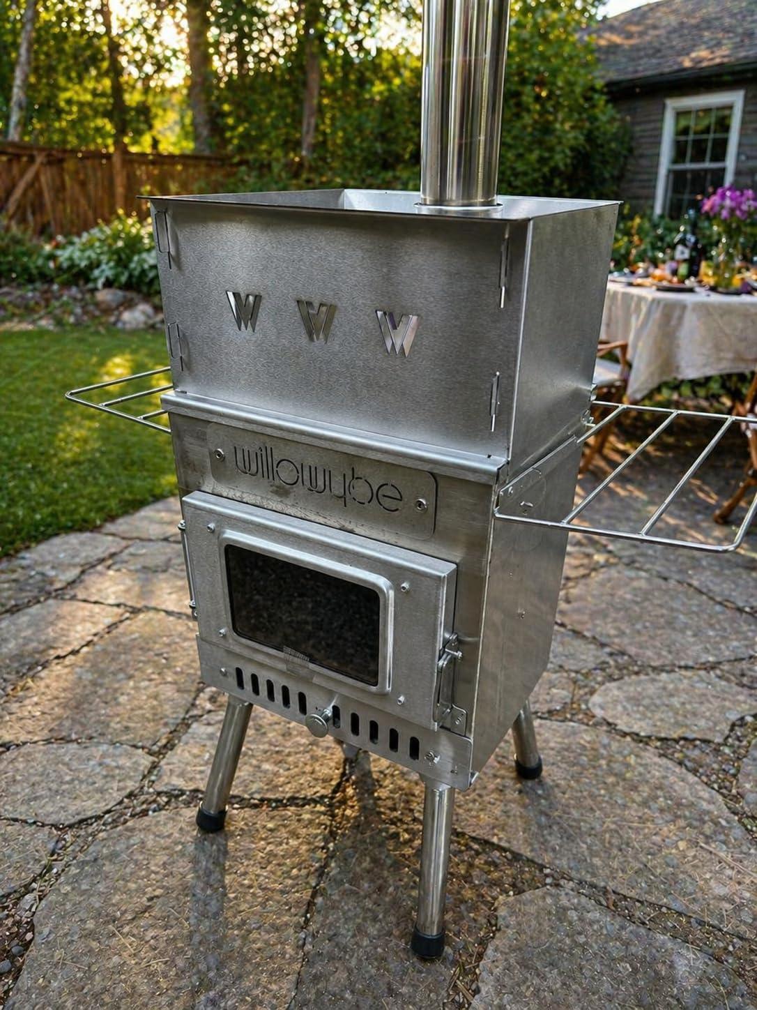 WillowyBe Outdoor Sauna Hot Tent Stove, Rocket Stove Heater, Portable Camping Wood Stove for Dry Sauna, Cooking for Husband and Friends customer photo 1