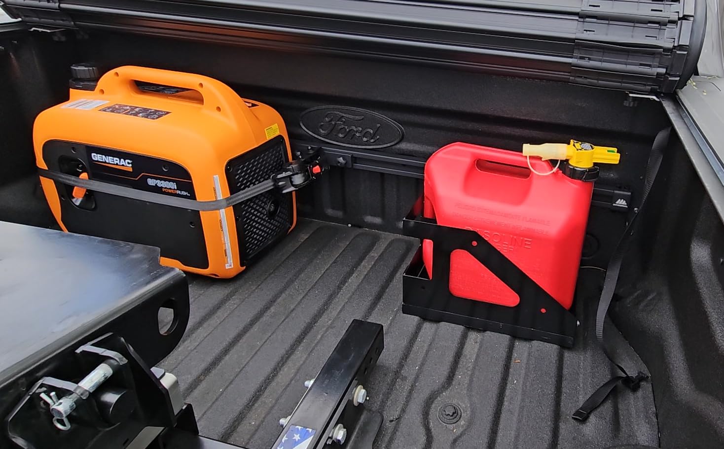 SPARKWHIZ 5 Gallon Trailer Gas Can Holder Rack Compatible with No-Spill Gas Can 5 Gallon (20 Liter) Fit for Trailers Trucks, with Anti-Theft Lock customer photo 2