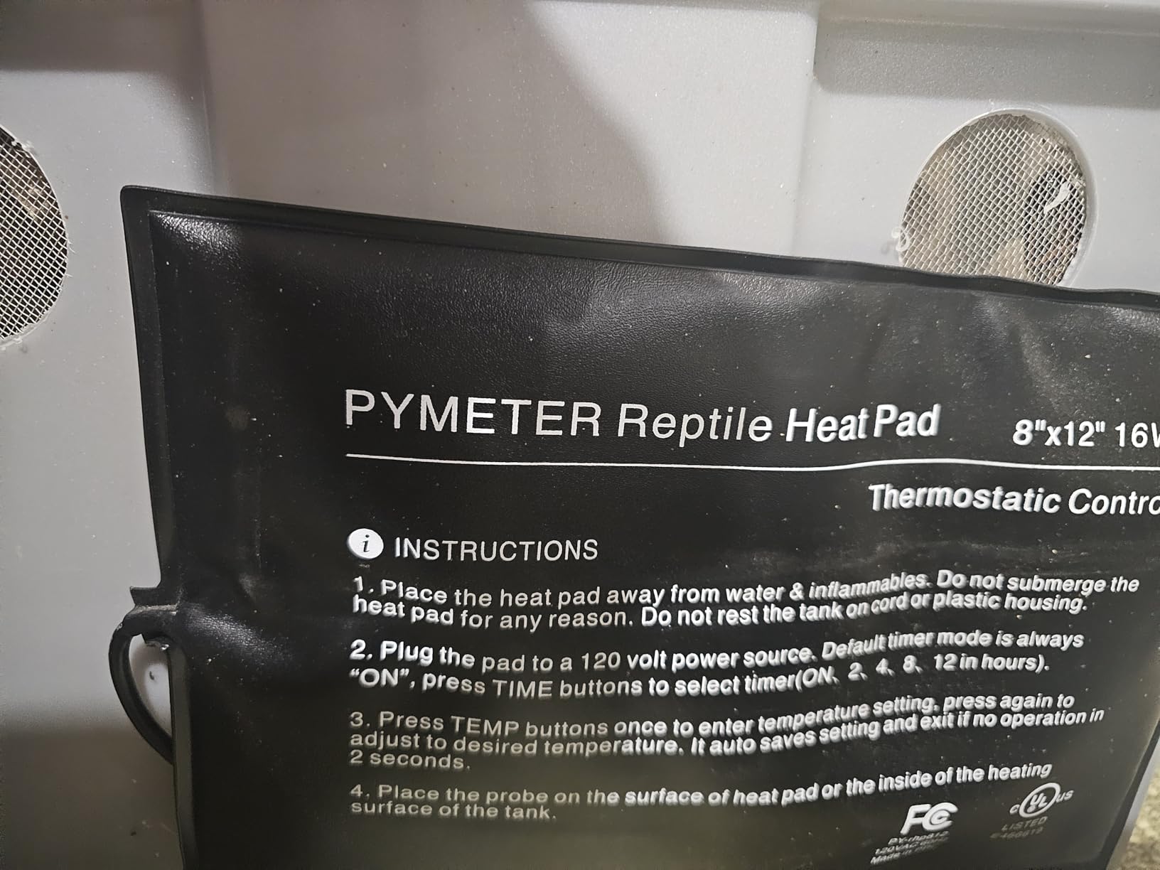 Reptile Heating Pad with PID Thermostat & Timer, 8x12 Under Tank Heater for Hermit Crab, Snake, Turtle, Lizard, Frog, Spider and Other Reptiles customer photo 2