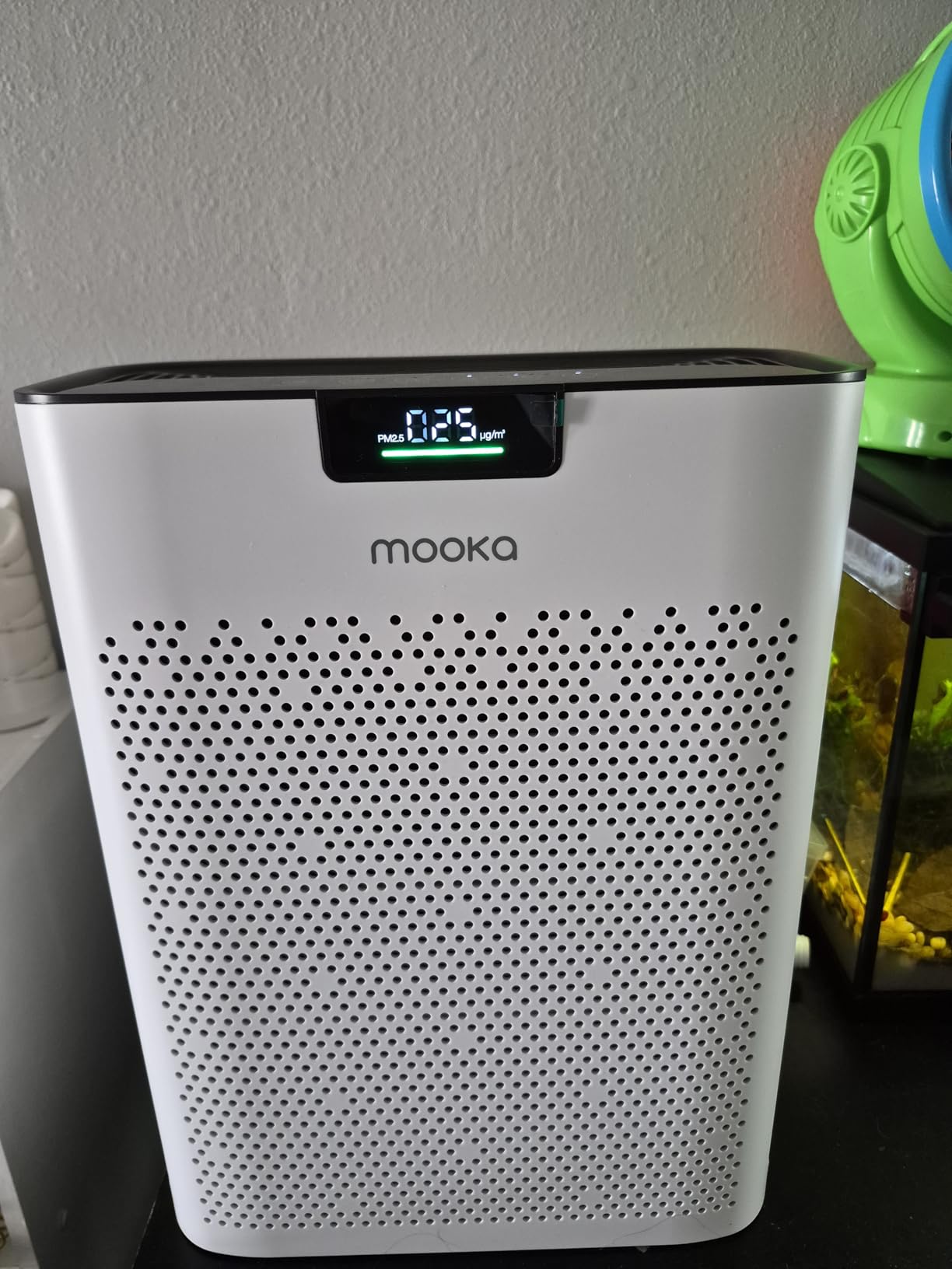 MOOKA Air Purifier for Home Bedroom Large Room 2200 Ft², H13 HEPA Air Cleaner with Washable Pre-filter, Air Quality Monitor, for Pets Hair Smoke Dust Pollen, Auto Mode, KJ190 White customer photo 2