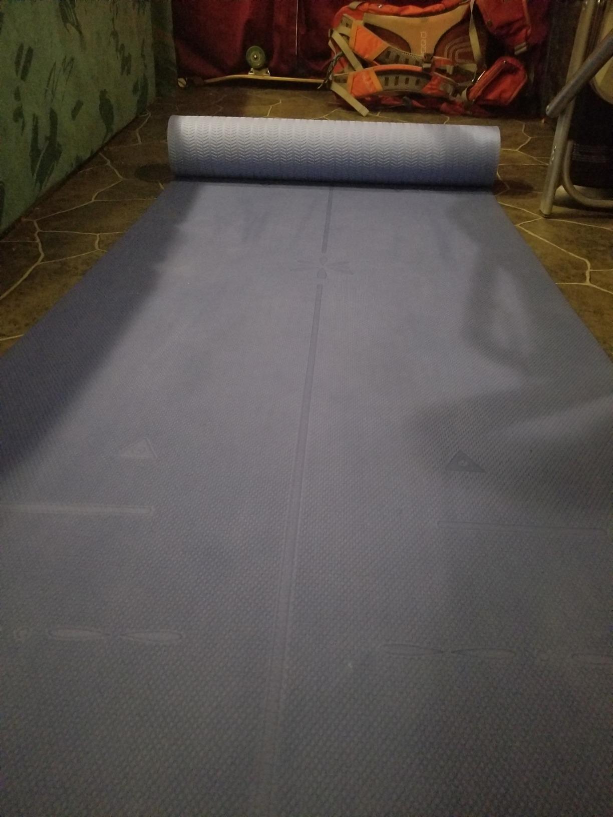 Heathyoga Yoga Mat Non Slip TPE Pilates Exercise Mats for Home Workout Gym Fitness Eco Friendly Thick Hot Yoga Mat with Strap Body Alignment, 72