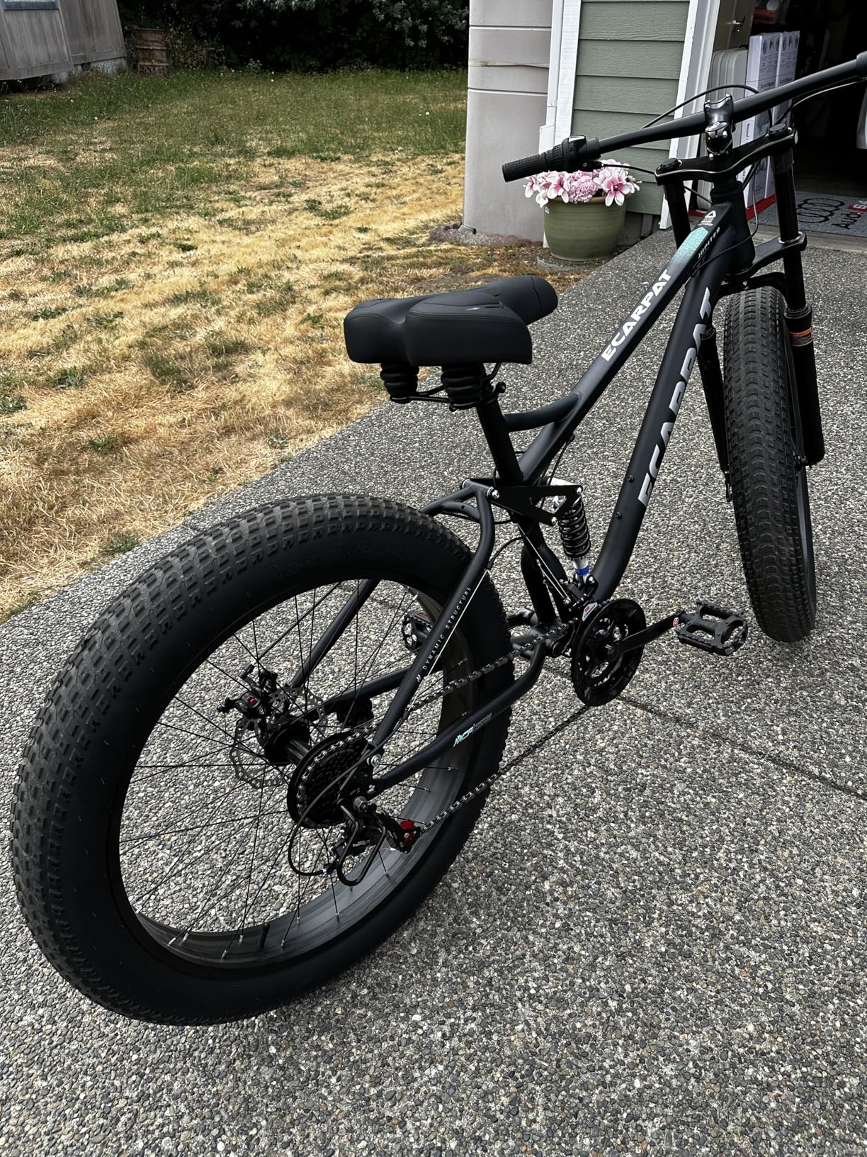 Ecarpat 26x4 Inch Full Suspension Mountain Bike, 21 Speeds Dual Disc Brake, Men Women Steel Mountain Bike, Adult Trail Beach Snow Commuter City Bikes customer photo 2