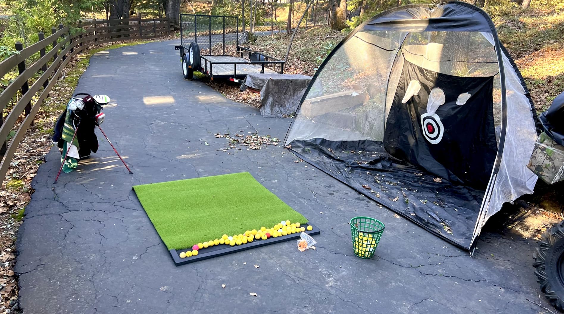 Integrated 5x4ft 6x4ft & 6x5ft 26mm-31mm Golf Mat with Ball Tray, Thickening Golf Mats Practice Outdoor & Indoor Artificial Turf Matt with 3 Tees customer photo 2