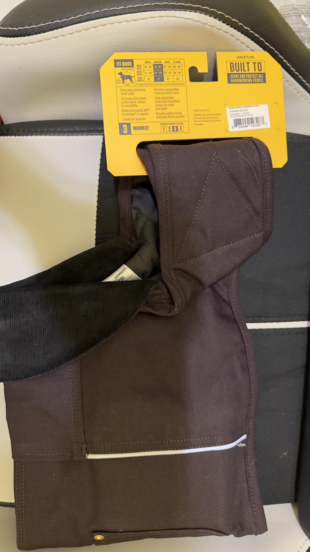 Carhartt Firm Duck Insulated Dog Chore Coat, Durable Weather Resistant Jacket for Cold and Windy Conditions, PFAS Free (Carhartt Brown), Large customer photo 1