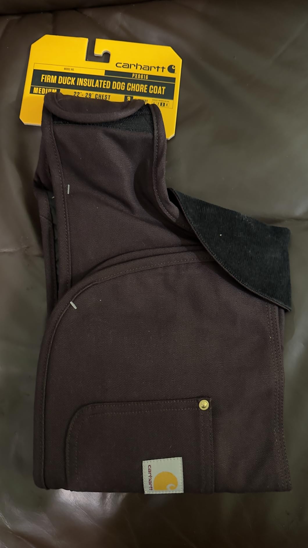 Carhartt Firm Duck Insulated Dog Chore Coat, Durable Weather Resistant Jacket for Cold and Windy Conditions, PFAS Free (Carhartt Brown), Large customer photo 2