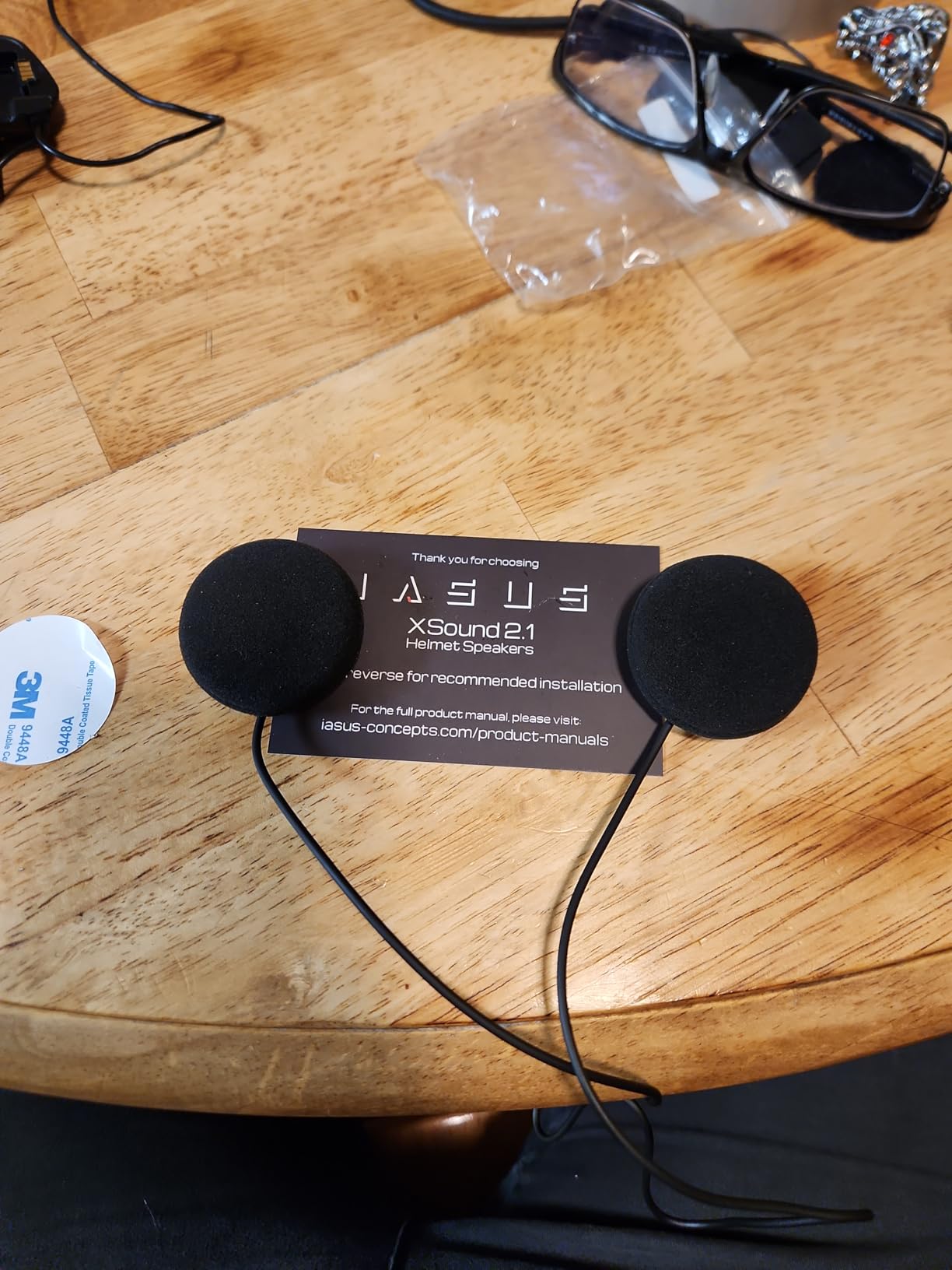 I A S U S XS2.1R Helmet Speaker with Foam Spacers Kit - High Performance Speaker Headphones - 3.5mm Earbud Jack Compatible with Most Helmet Comm Systems - Fits Most Ski, Snowboard & Motorcycle Helmets customer photo 1