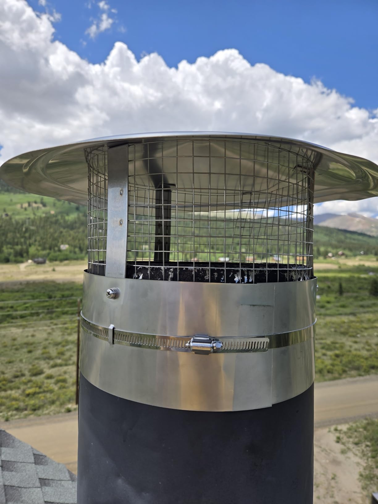12Inch Round Chimney Cap, Adjustable Roof Cap for Vents, Chimney Cap with Screen in Stainless Steel customer photo 1