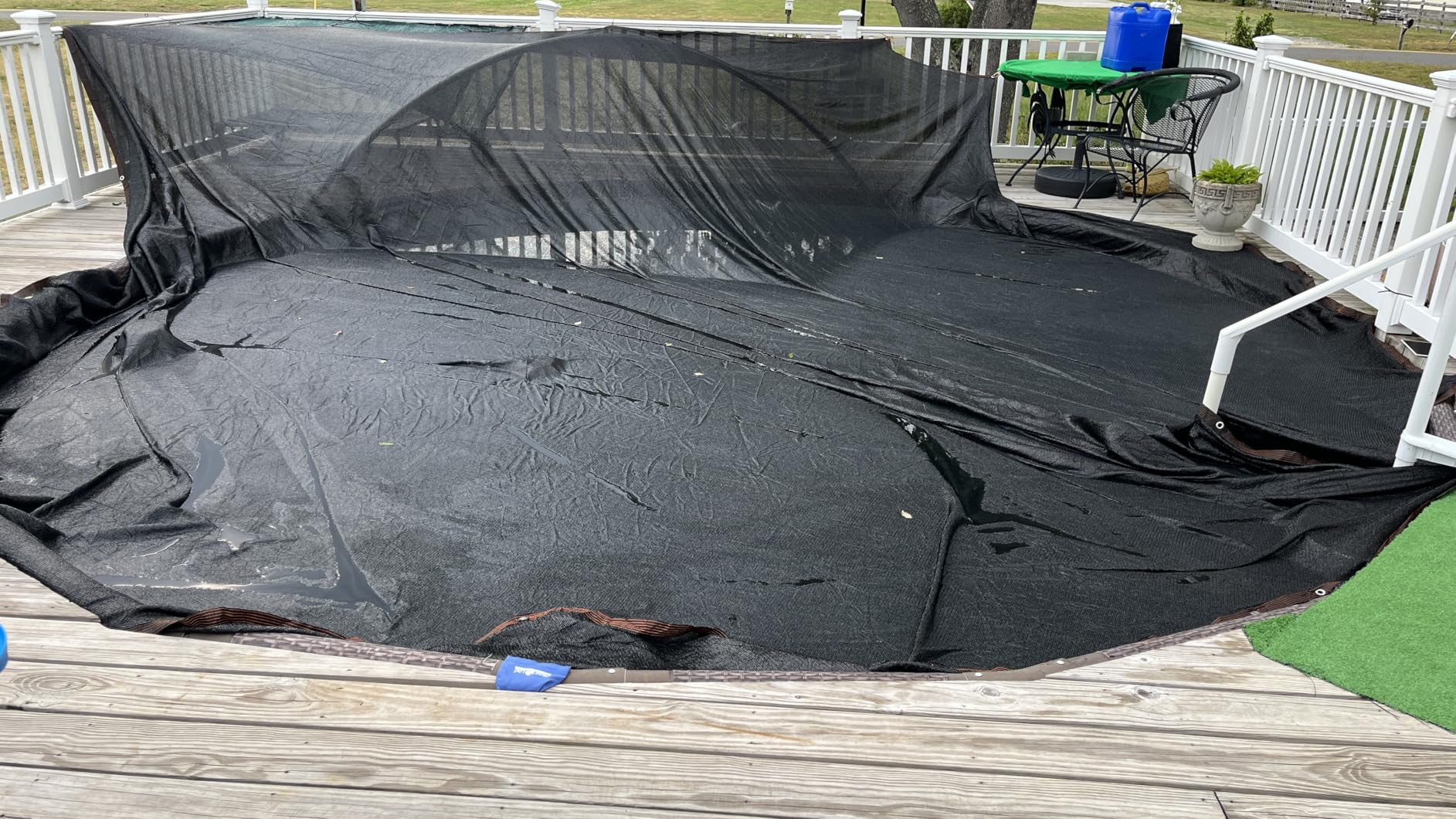 21ft Round Leaf Net Pool Cover for Above Ground Pools,Winter Above Ground Pool Cover to Catching Leaves, Mesh Tarp with Grommets, Resistant Garden Sun Shade Netting(Only Cover) customer photo 1