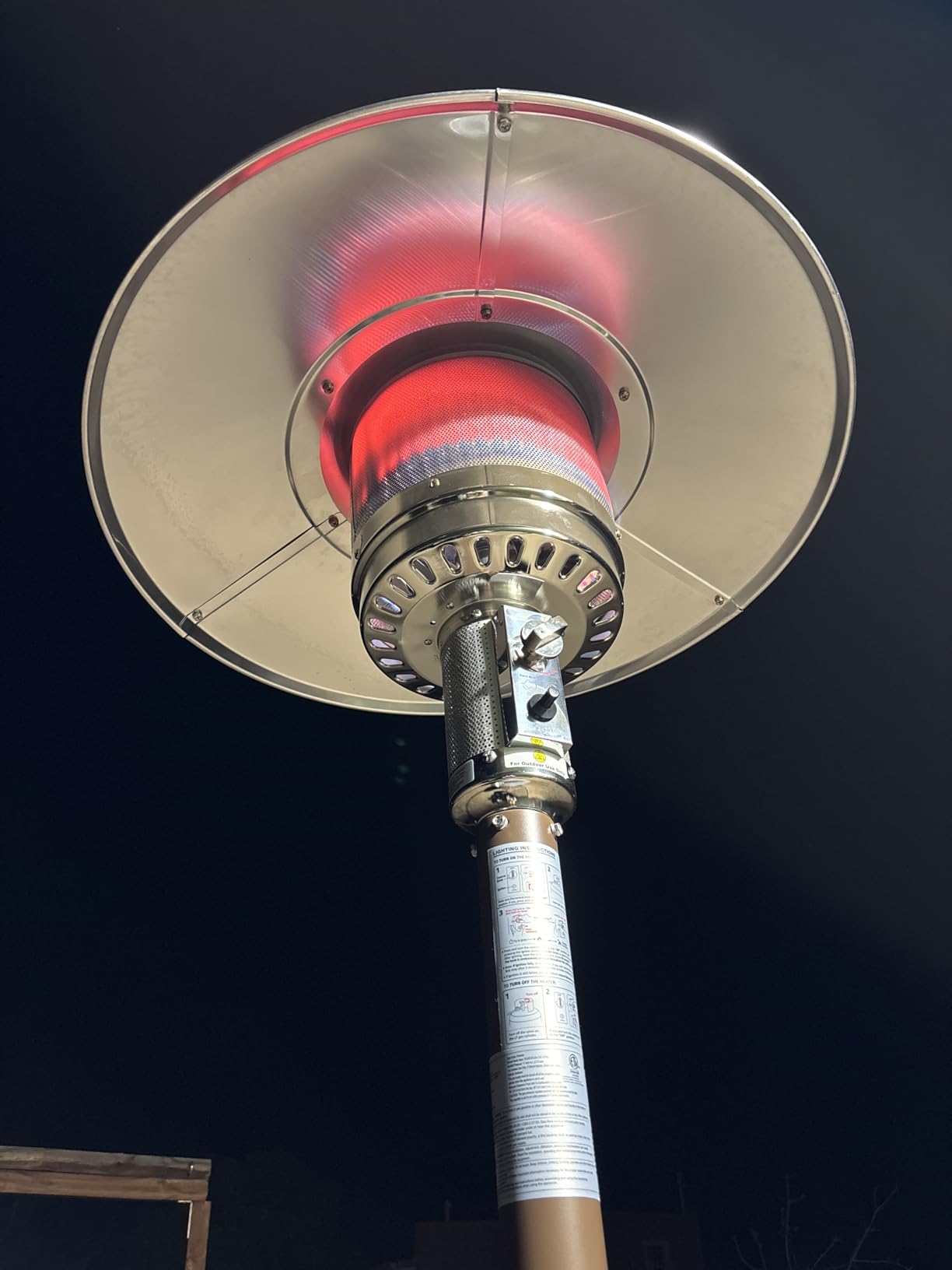 EAST OAK 55,000 BTU Propane Patio Heater with Round Table & Stainless Steel Burner, Outdoor Heater with Wheels, Ideal For Large Patios, Gardens, Outdoor Events, Commercial Use, Black customer photo 2