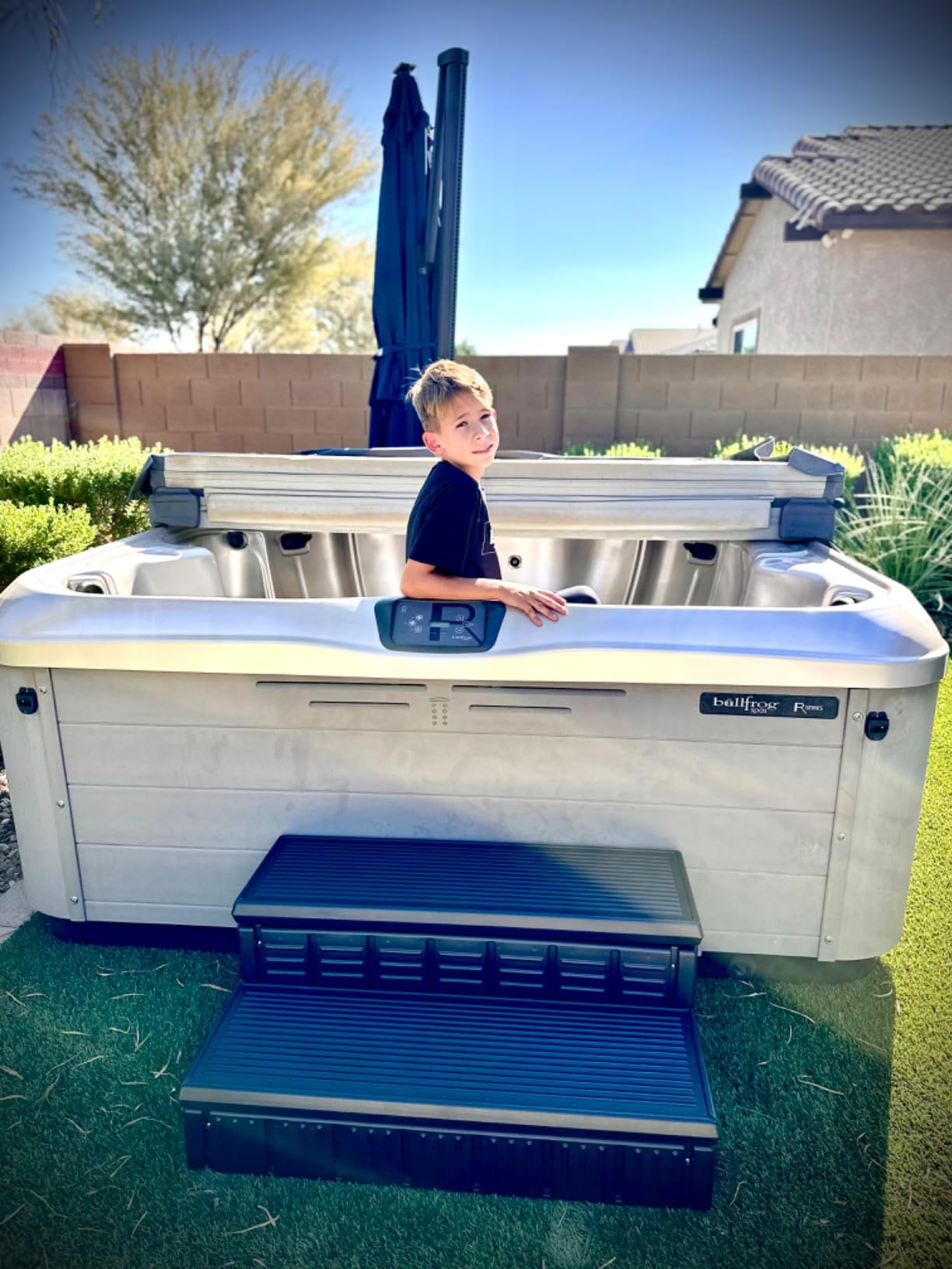 Hot Tub Steps, Outdoor Spa Steps with Storage, Non-Slip & Sturdy Hot Tub Stairs, 36 Inches Long customer photo 2